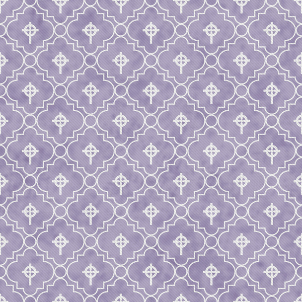 Pálido púrpura y blanco Celta Cruz símbolo patrón de azulejo Repetir Ba
 - Foto, imagen