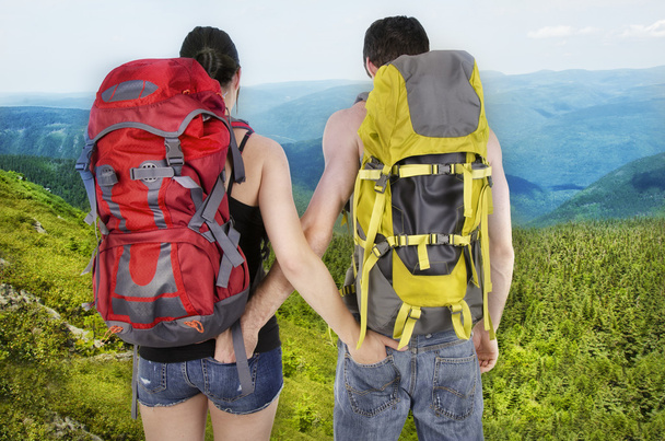 Couple of hikers - Фото, зображення