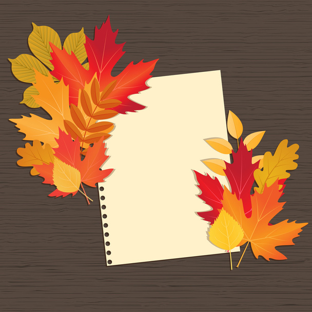 vector frame with colored autumn leaves - Vector, imagen