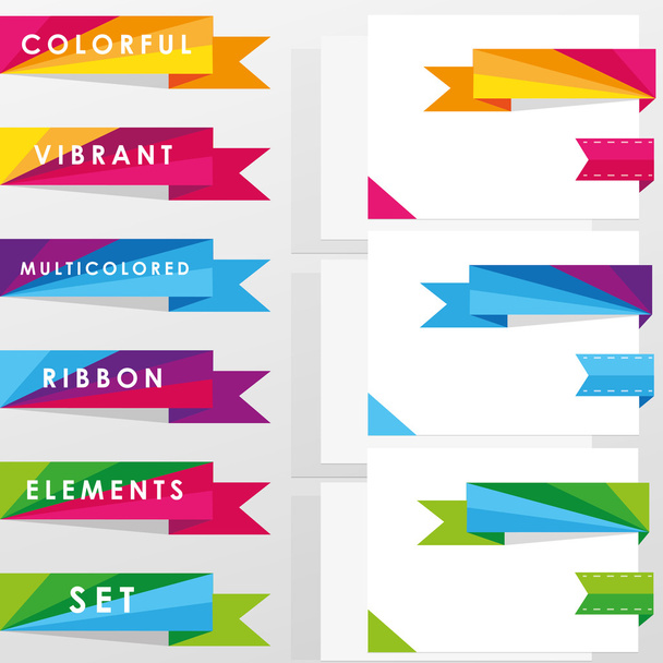 Colorato vibrante elementi a nastro multicolore
 - Vettoriali, immagini