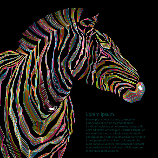 Állati illusztráció vektor zebra sziluettje. Vektor - Vektor, kép