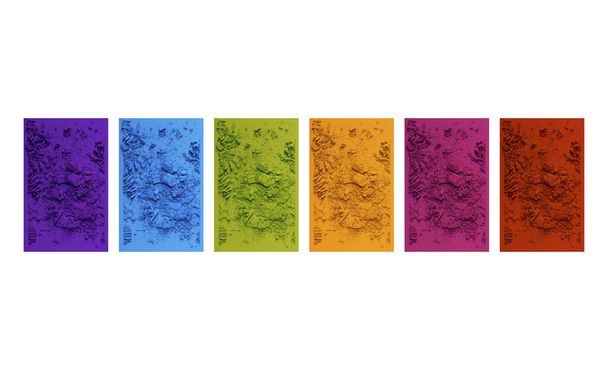 Regenbogen-Make-up-Farbpalette mit gebrochenen Lidschatten auf weißem Hintergrund - Foto, Bild