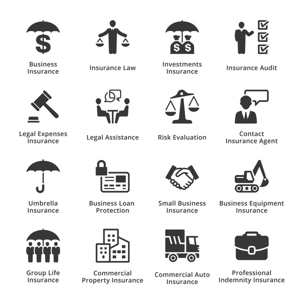 Business Insurance Icons - Vector, Image