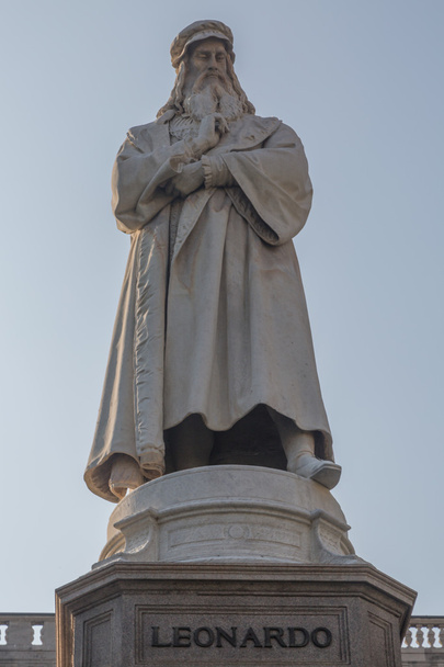 statue of Leonardo da Vinci located in Milan - Photo, Image