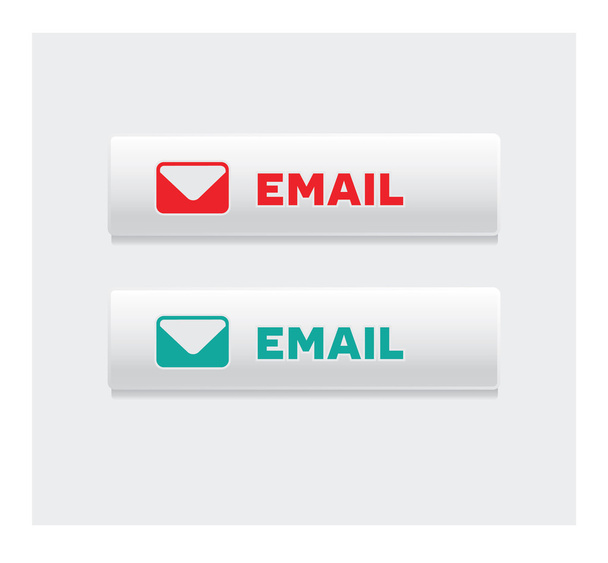 Email white vector buttons - Vector, Imagen