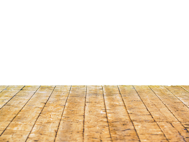 Wooden floor isolated on white background - Photo, Image