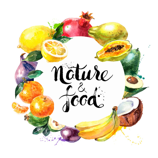 Eco food menu background. - Vector, Imagen