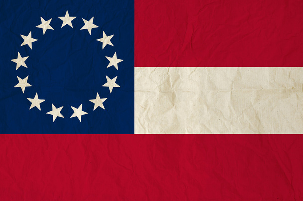 Flagi Skonfederowanych Stanów Ameryki papierem starodawny stary - Zdjęcie, obraz