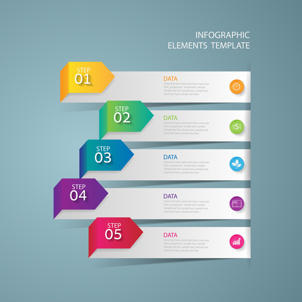 Modelo de design infográfico e ícones de marketing, Business concep
 - Vetor, Imagem