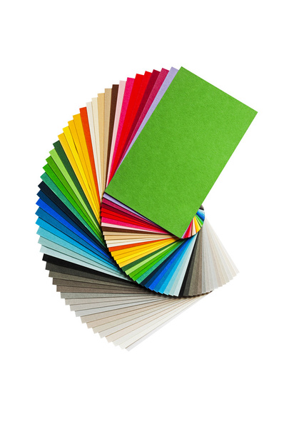Farbkarte mit Regenbogen-Papierpalette - Foto, Bild