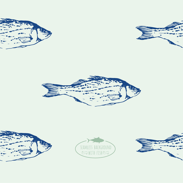 drawing fish set - Vektor, Bild