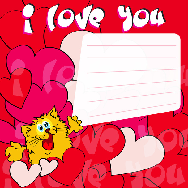 Greeting card I love you - Vector, Image