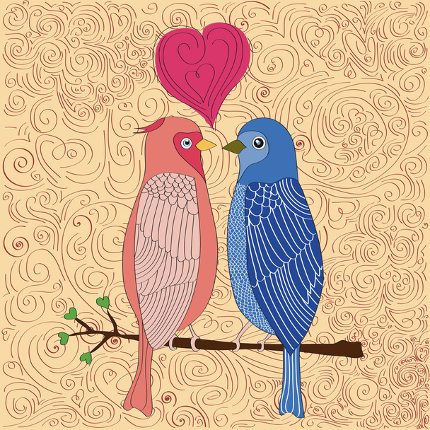 Birds in love - Vector, Image