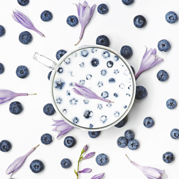 Blueberries on white background - Fotografie, Obrázek