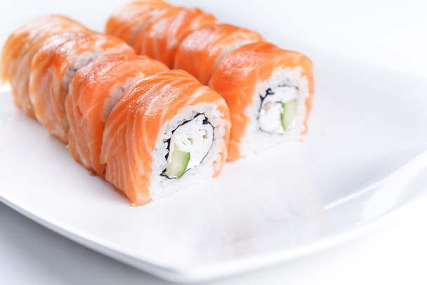 Sushi with salmon and avocado - Foto, imagen