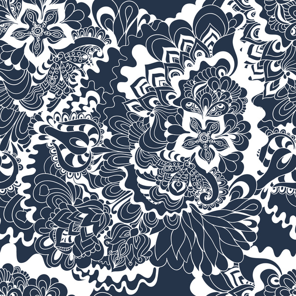 hand-drawn floral pattern - Vector, Image