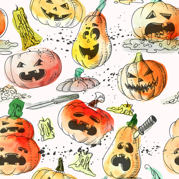 Seamless pumpkins - Wektor, obraz