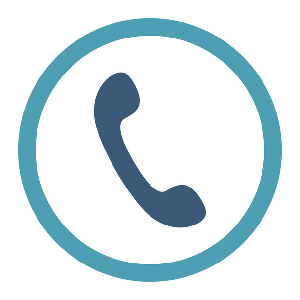 Phone flat cyan and blue colors rounded vector icon - Vector, afbeelding