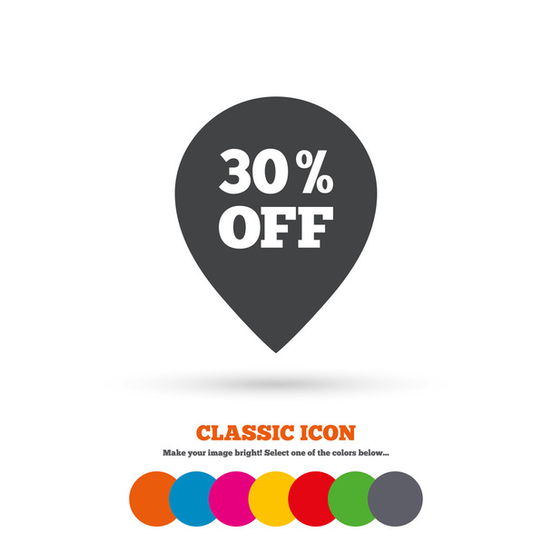 30 percent discount, sale icon - Vector, afbeelding