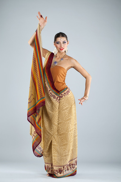 Young traditional Asian Indian woman in indian sari - Foto, Imagen