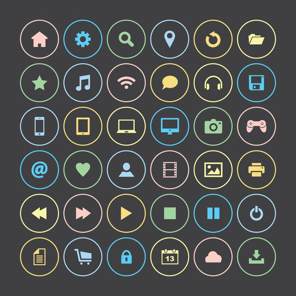 Set of icons, flat design - Vector, afbeelding