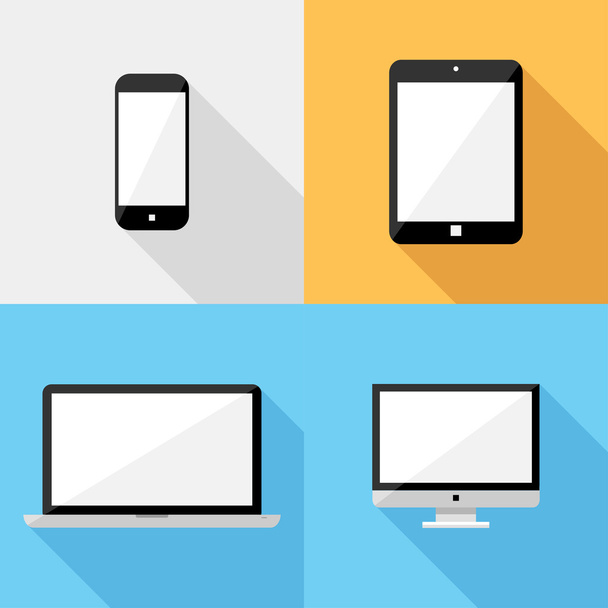 Smartphone and computer icons. - Vektör, Görsel