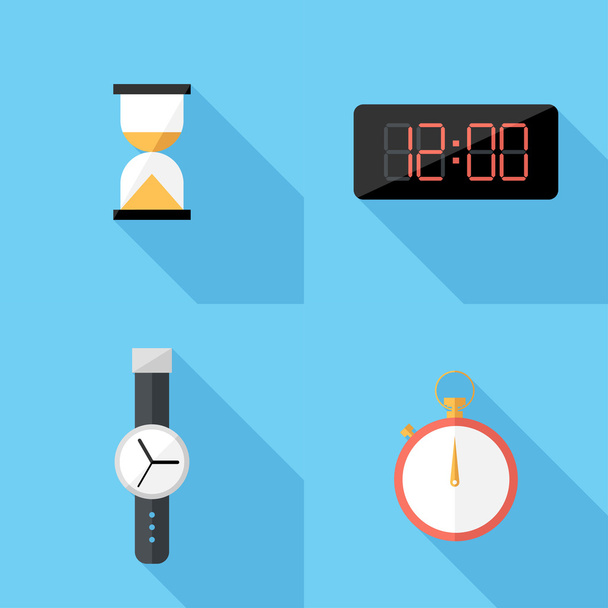Flat design  clocks icons. - Vector, Image