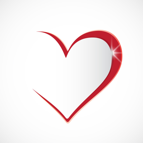 Σύμβολο γυαλιστερή κόκκινη καρδιά - Διάνυσμα, εικόνα