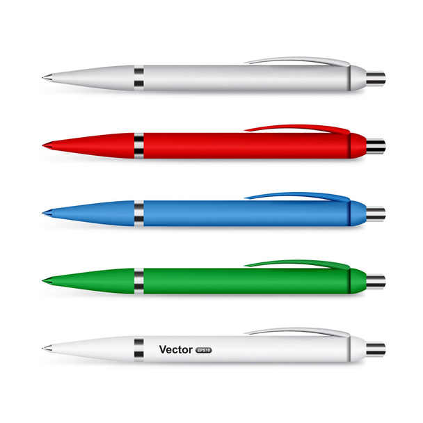 Set of colorful corporate pens - Vector, Image