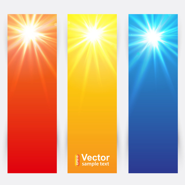Zonnige verticale kleurrijke banner set - Vector, afbeelding
