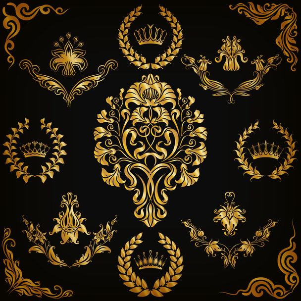 Set of vector damask ornaments. - Вектор, зображення