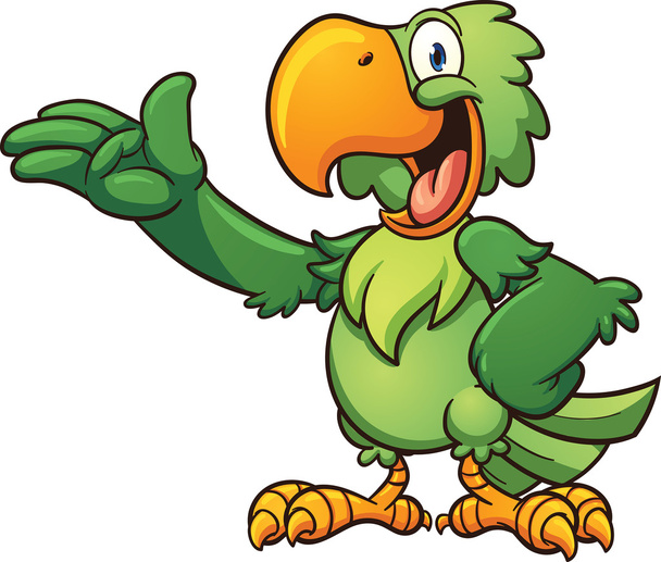 Zielona papuga - Wektor, obraz