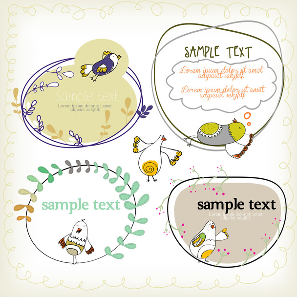 Text box with birds - Вектор,изображение