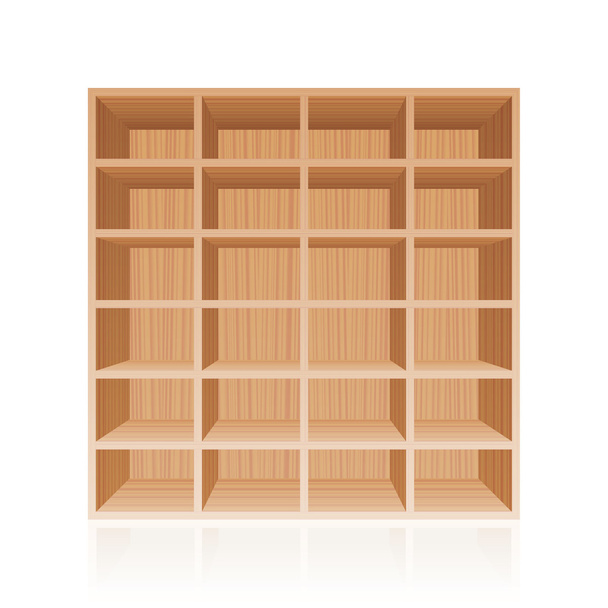 Estante libro estante textura de madera
 - Vector, Imagen