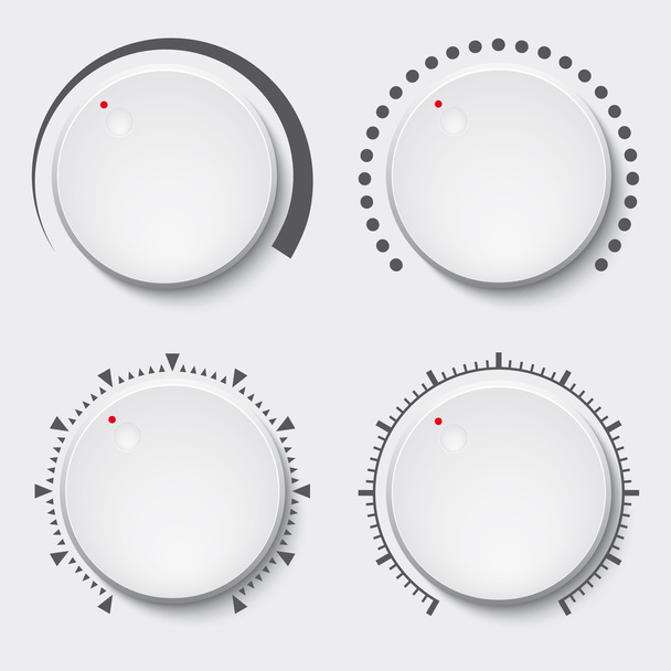 Set van vier volume knoppen - Vector, afbeelding
