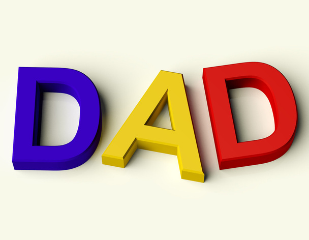 Kids Letters Spelling Dad As Symbol for Fatherhood And Parenting - Foto, Imagem