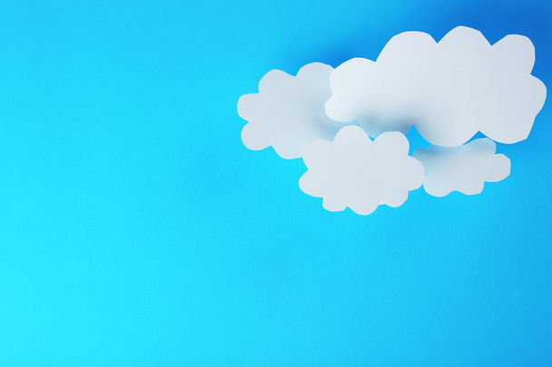 Blue paper clouds, isolated - Foto, imagen