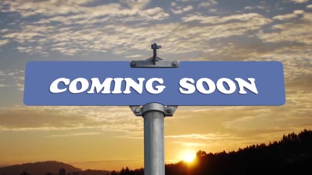 Coming soon road sign - Footage, Video