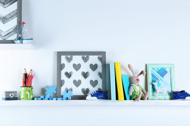 Shelves with toys in child room - Zdjęcie, obraz