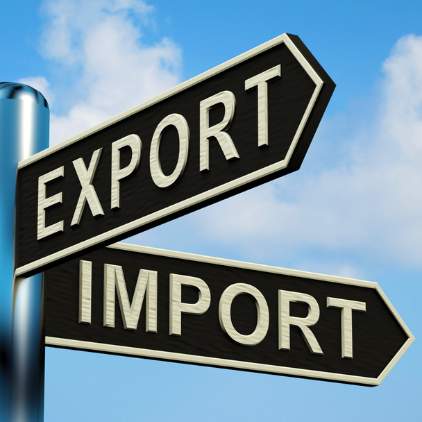 Directives d'exportation ou d'importation sur un panneau indicateur
 - Photo, image