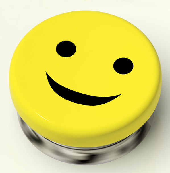 Botão Smiley como símbolo para alegria ou felicidade
 - Foto, Imagem