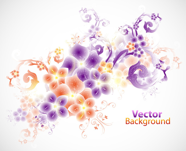 Floral abstract background - Wektor, obraz