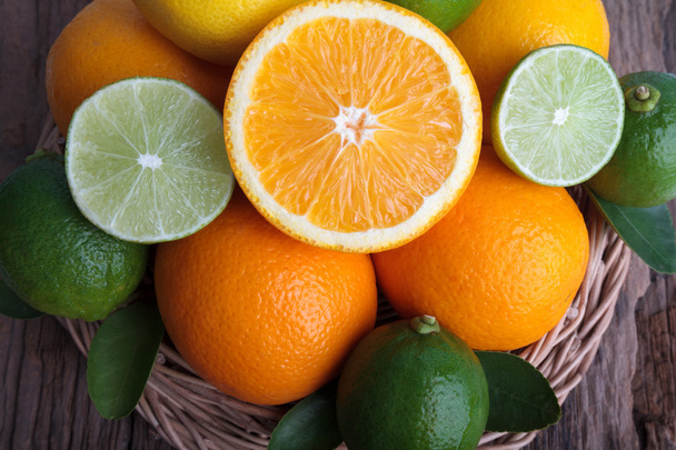 Mix of fresh citrus fruits - Foto, Imagem