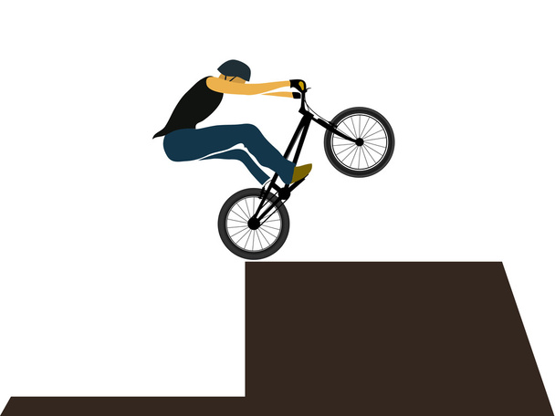 Bike trial jumping - Vector, Image