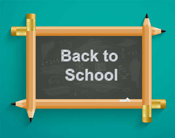 School board with pencils, back to school - Vector, Image