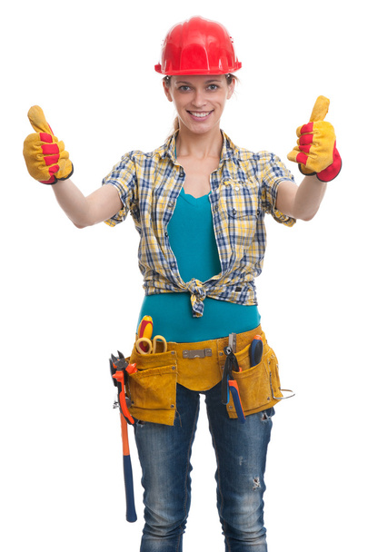 young woman construction worker - Foto, Bild