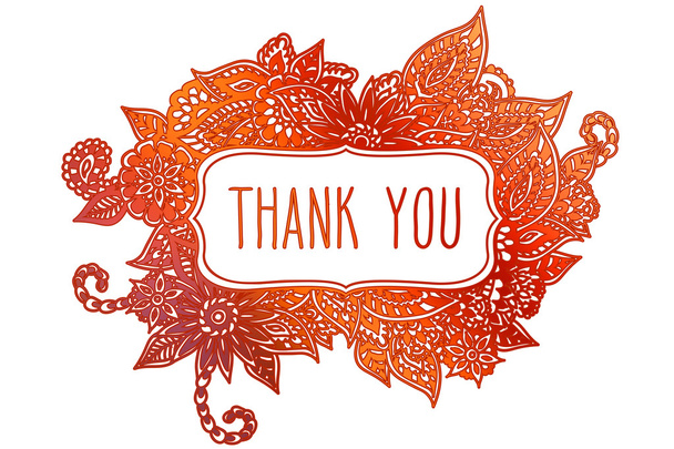 Thank you colored doodle frame - Vector, afbeelding