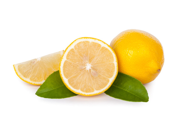 Fresh lemon isolated on white background - Fotoğraf, Görsel