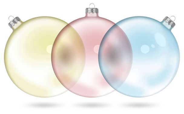 Bola transparente de Natal de três cores
 - Foto, Imagem