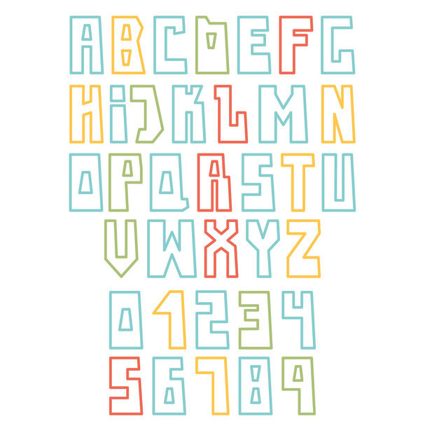 hand drawn alphabet - Вектор,изображение
